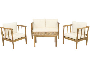 Houten tuinset "Milano" met kussens - 4 zits - Beige