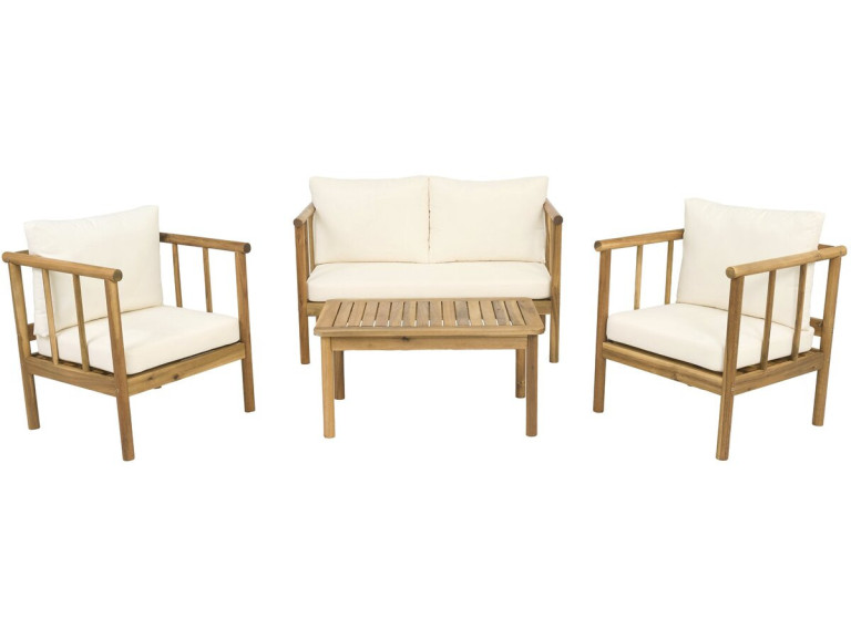 Houten tuinset "Milano" met kussens - 4 zits - Beige