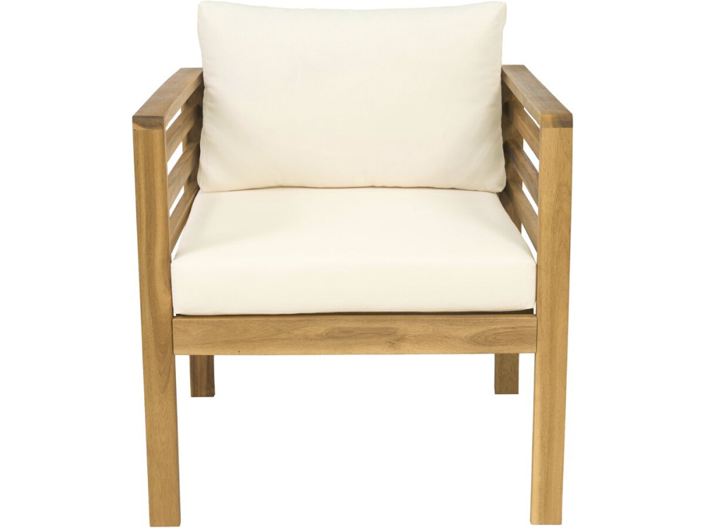 Beckham" houten tuinset met kussens - 4 zits - Beige