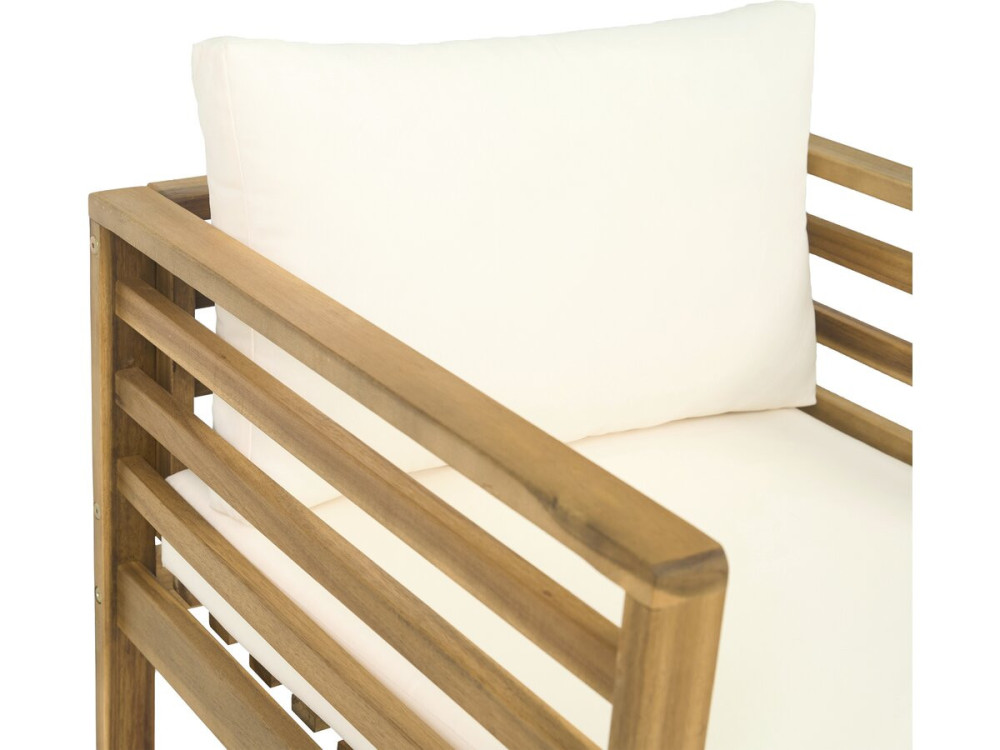 Beckham" houten tuinset met kussens - 4 zits - Beige
