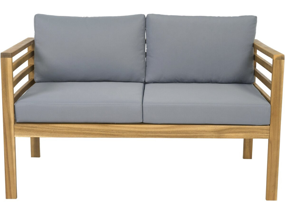 Houten tuinset met kussens "Beckham" - 4 zits - Grijs