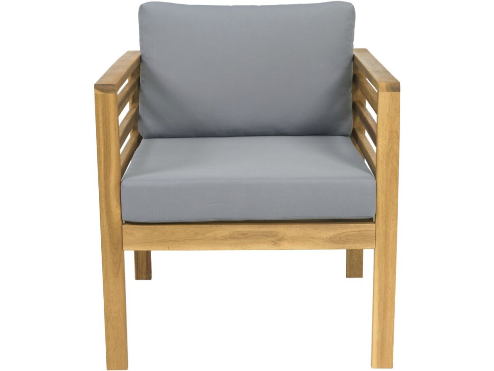 Houten tuinset met kussens "Beckham" - 4 zits - Grijs