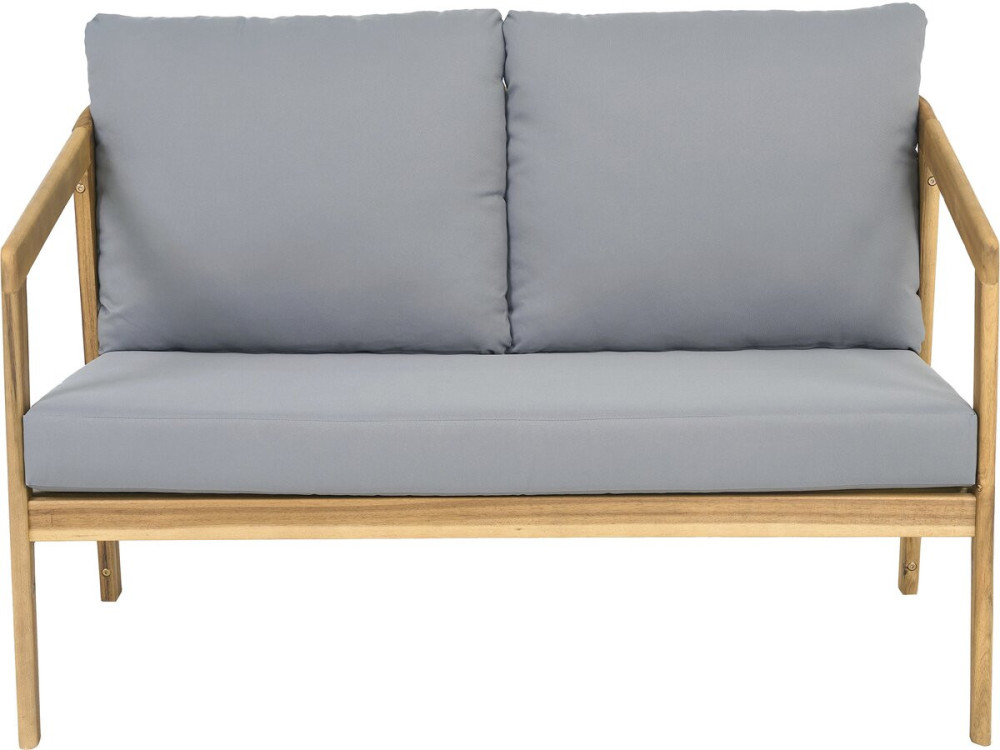 Presley" houten tuinset met kussens - 4 zits - Grijs