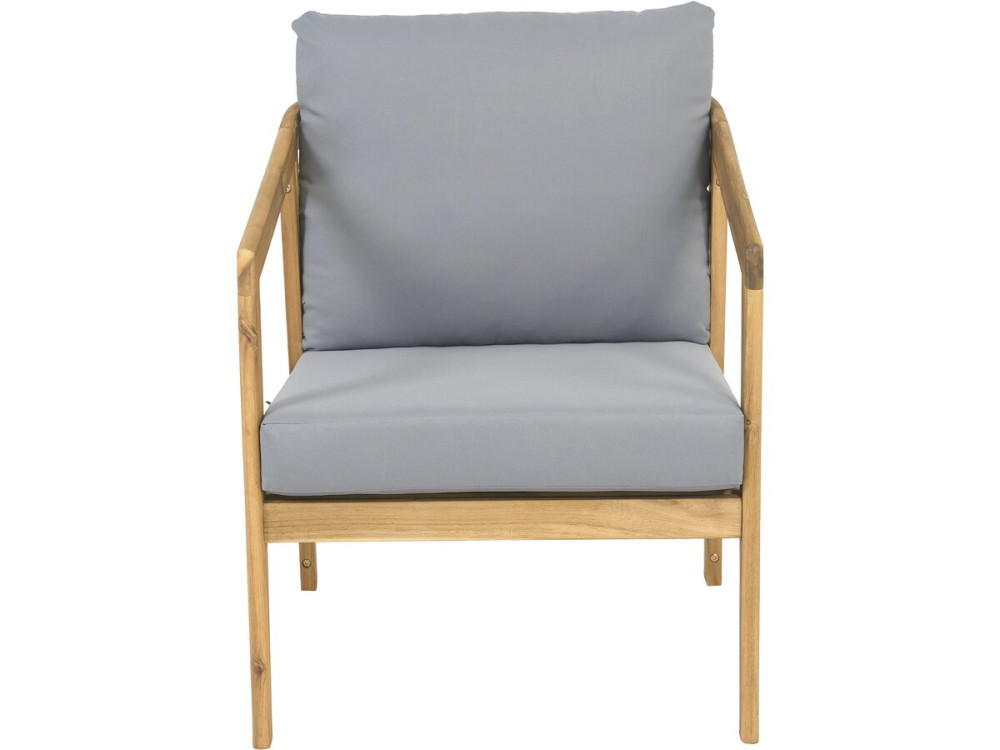 Presley" houten tuinset met kussens - 4 zits - Grijs