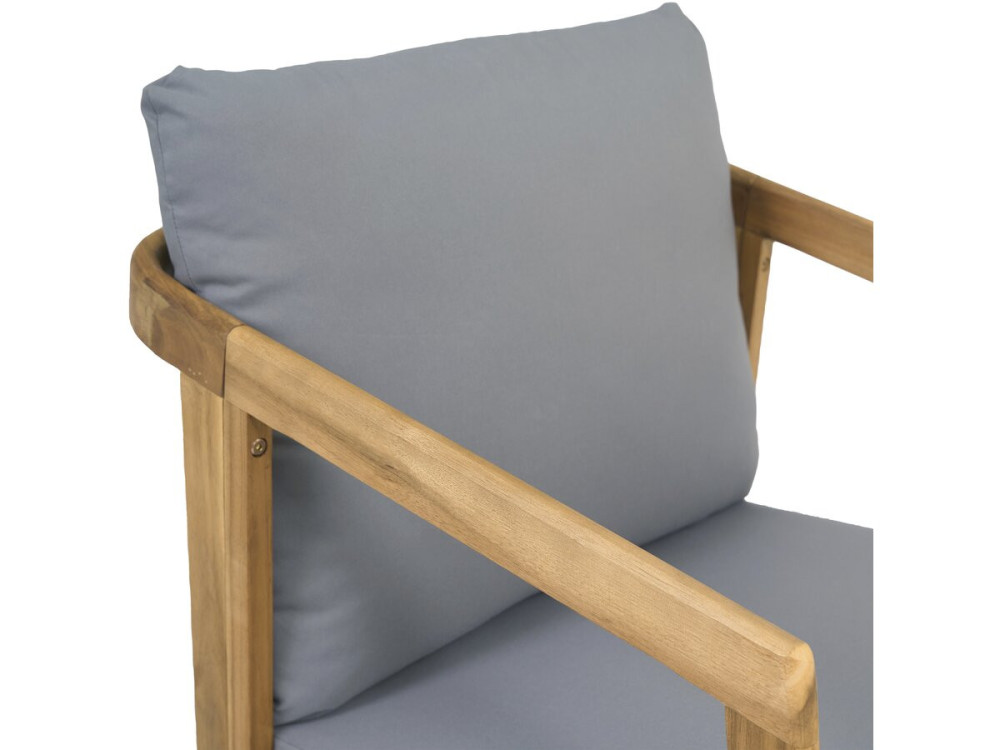 Presley" houten tuinset met kussens - 4 zits - Grijs