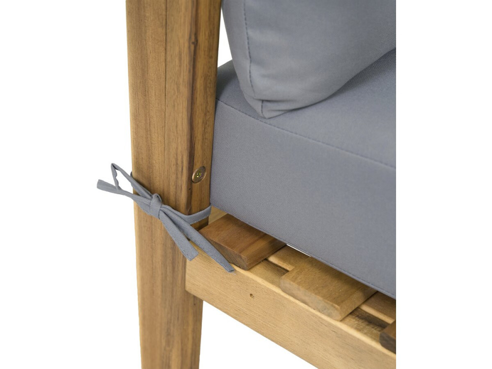 Presley" houten tuinset met kussens - 4 zits - Grijs