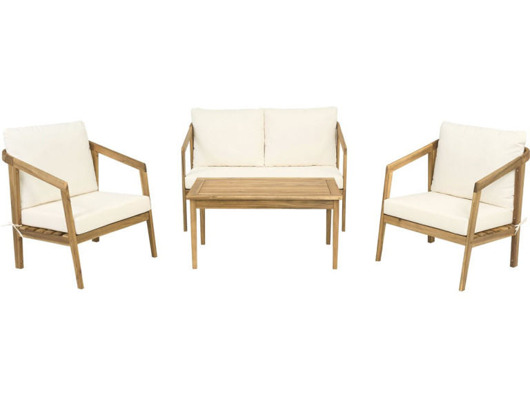 Acacia houten tuinset met kussens "Presley" - 4 zits - Beige