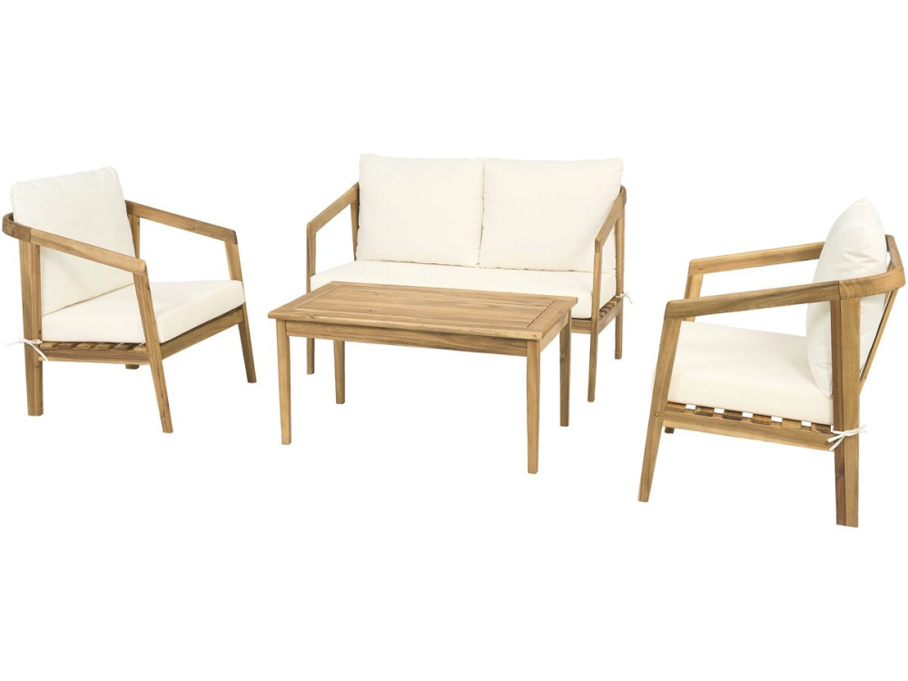 Acacia houten tuinset met kussens "Presley" - 4 zits - Beige