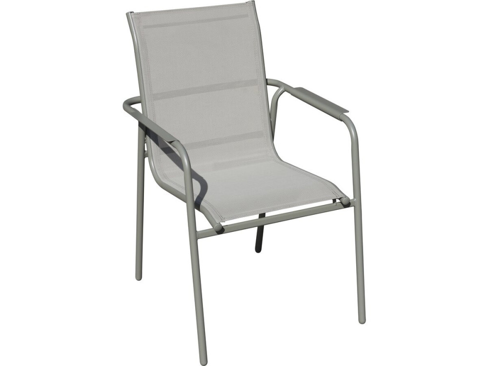 Metalen tuinset "Malaga" - 7 stoelen - Grijs