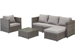 Tuinlounge  in gevlochten hars "monaco" - florida - grijs