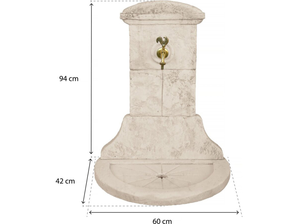 CHANTILLY" fontein - gereconstitueerde steen - 60 x 42 x 94 cm