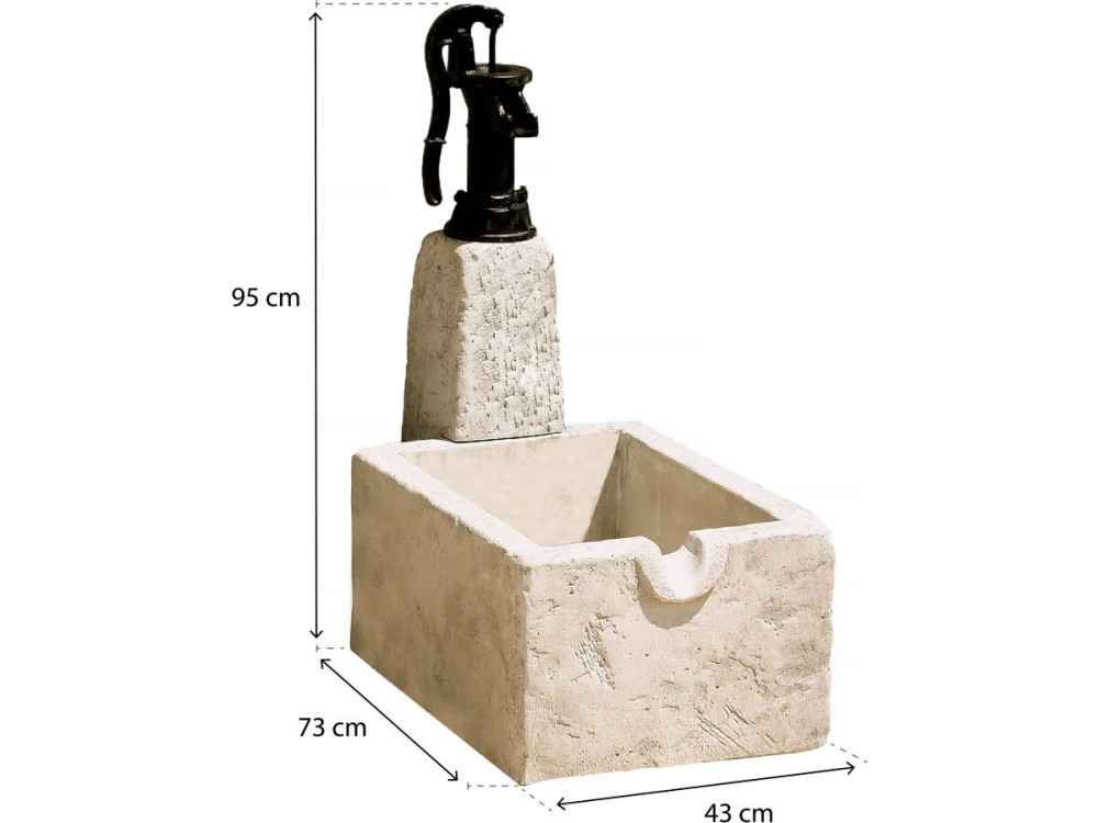 RETRO" fontein - Gereconstrueerde steen - 43 x 73 x 95 cm