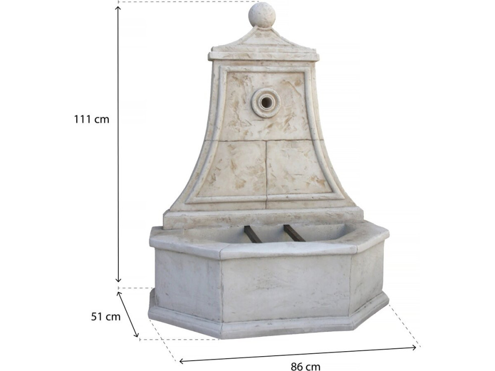 Baccarat" fontein - Gereconstrueerde steen - 86 x 51 x 111 cm