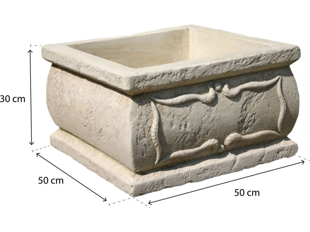 Verone" plantenbak - steen - 50 x 50 x 30 cm