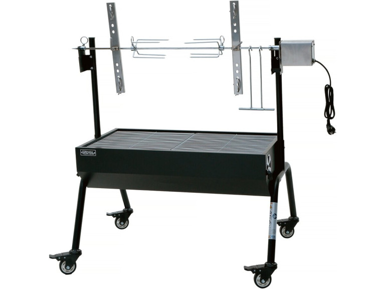 Rotisserie grill houtskool met elektrisch spit "Senator" - Zwart