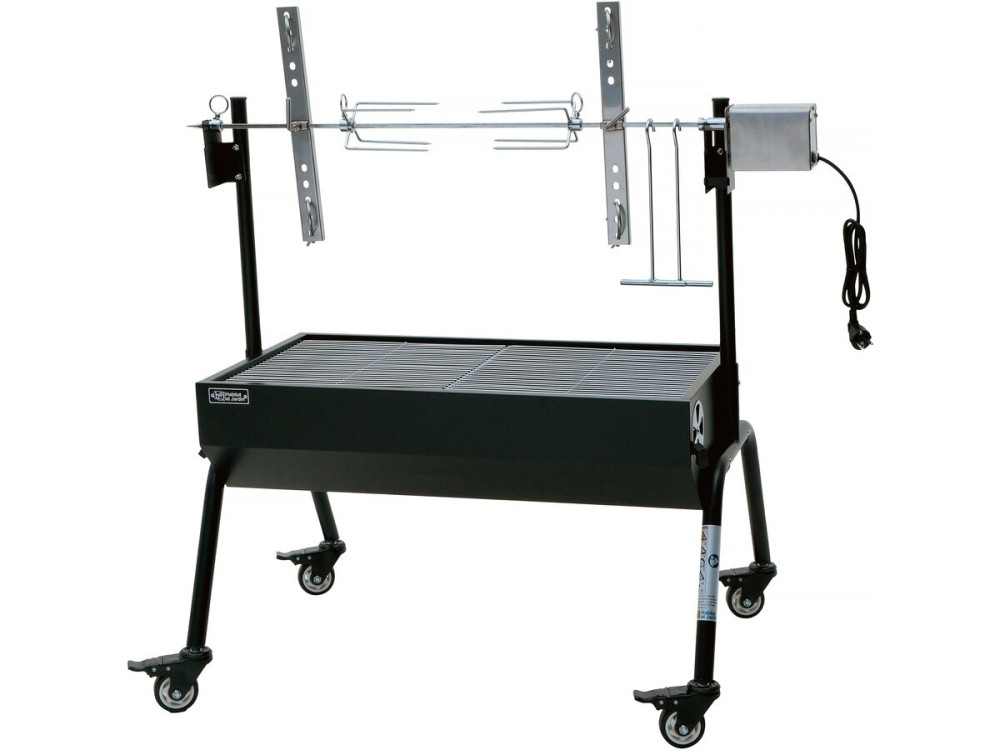 Rotisserie grill houtskool met elektrisch spit "Senator" - Zwart