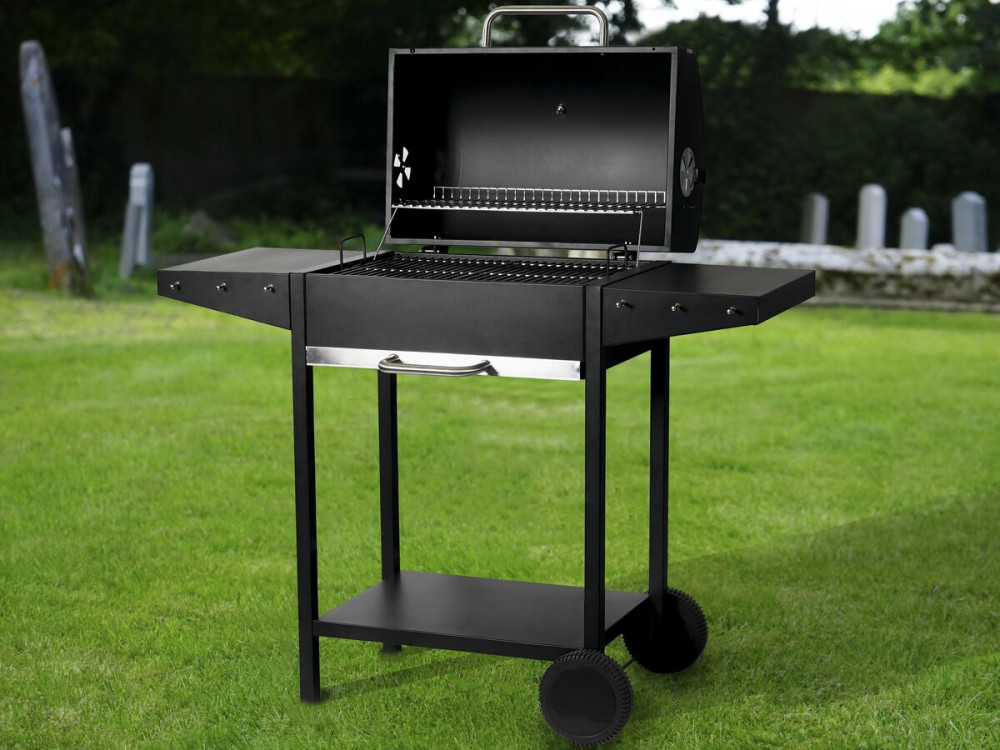 BBQ houtskool barbecue "Bizon" - 119 x 50 x 101 cm - Zwart