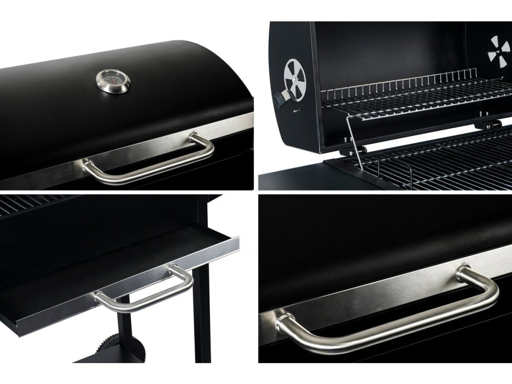 BBQ houtskool barbecue "Bizon" - 119 x 50 x 101 cm - Zwart