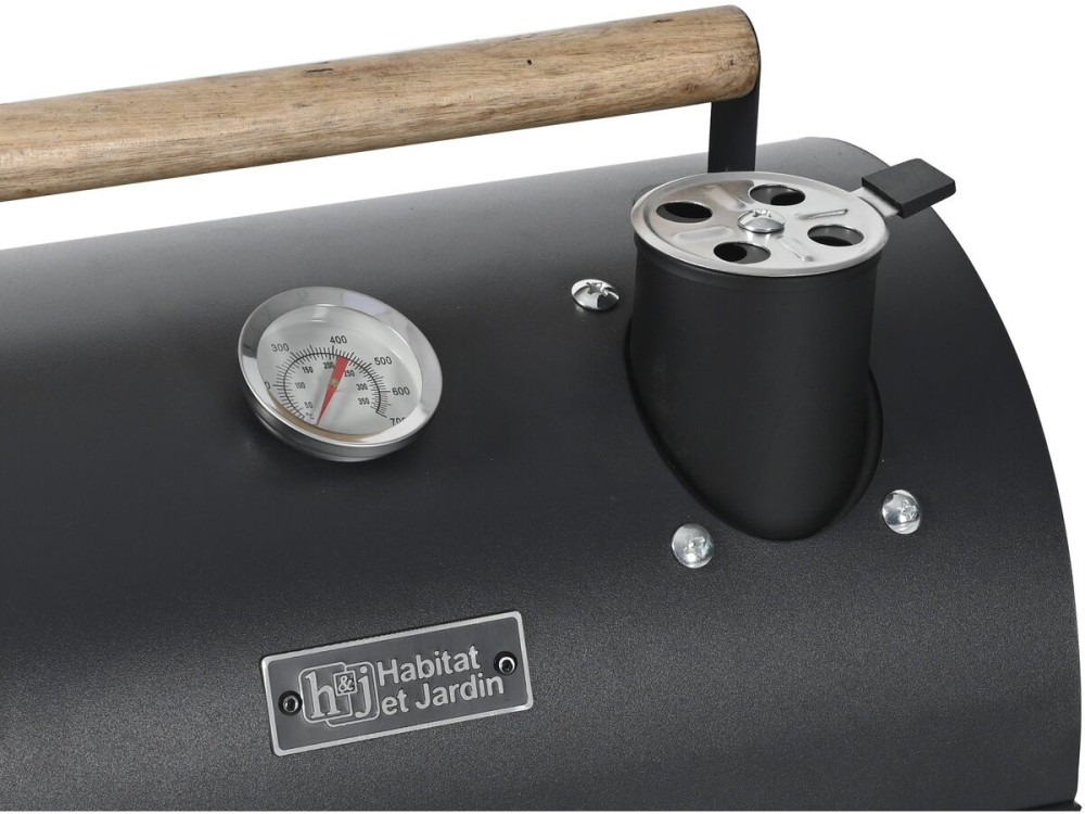 BBQ houtskool barbecue draagbare bbq "Captain" - 42 x 27 x 43 cm - Zwart