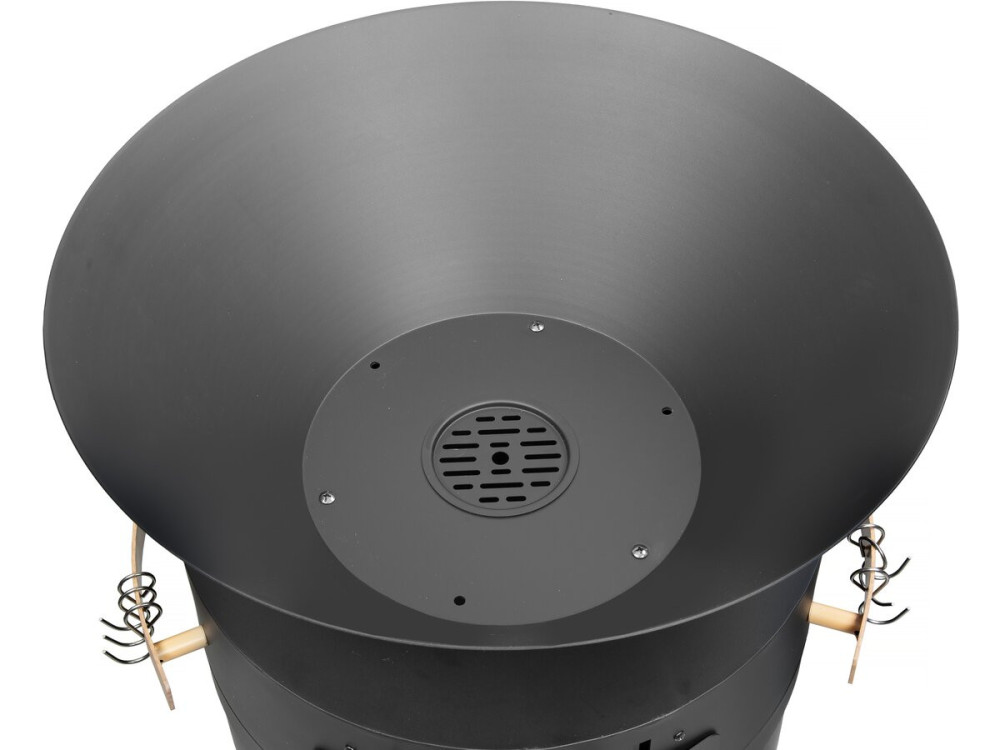 Vuurschaal BBQ brasero barbecue plancha houtskool en hout - 49 x 49 x 92 cm - Zwart