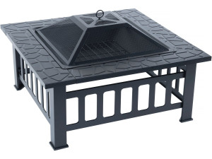Vuurschaal BBQ 3 in 1 barbecue met vonkenscherm "Flaméo" - Zwart