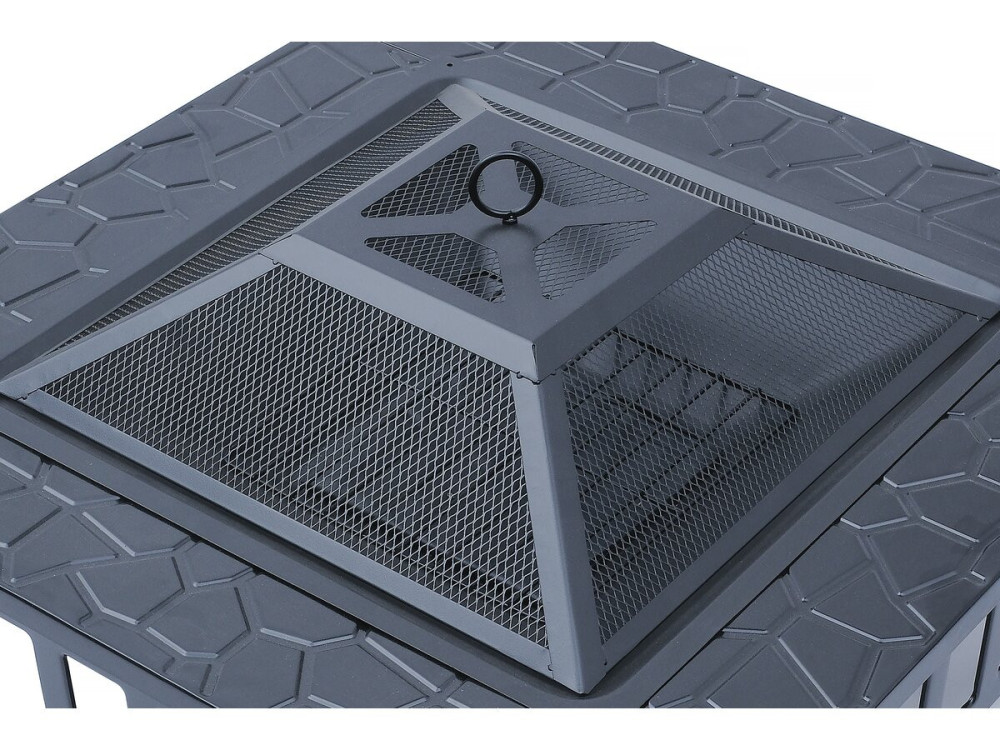 Vuurschaal BBQ 3 in 1 barbecue met vonkenscherm "Flaméo" - Zwart