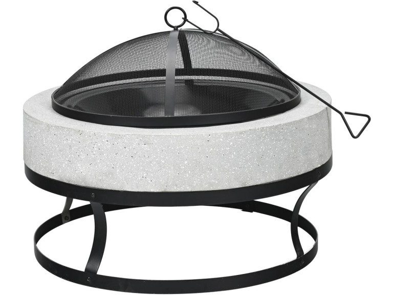 Torro" stenen vuurkorf - 70 x 70 x 49 cm - Wit
