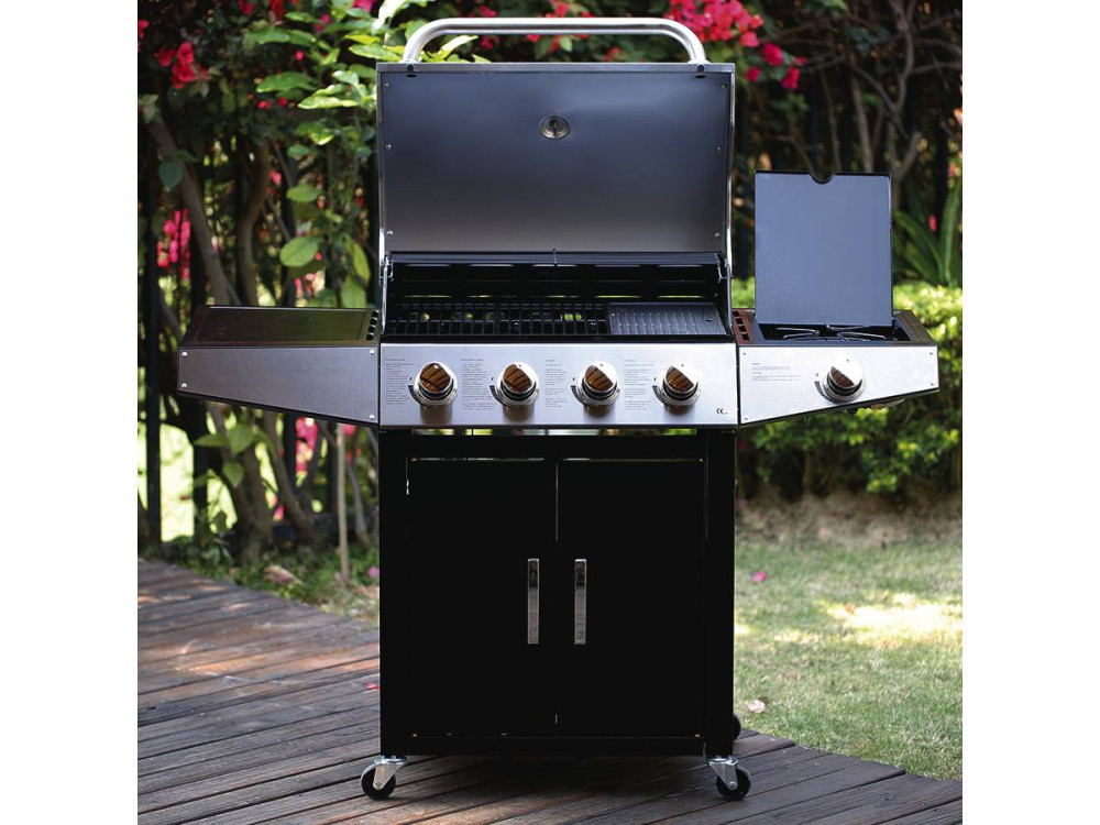 Gas BBQ gasbarbecue barbecue "Party 5" - 5 branders waarvan 1 zijbrander - 15,2 kW
