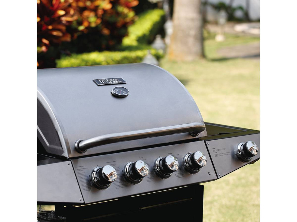 Gas BBQ gasbarbecue barbecue "Party 5" - 5 branders waarvan 1 zijbrander - 15,2 kW