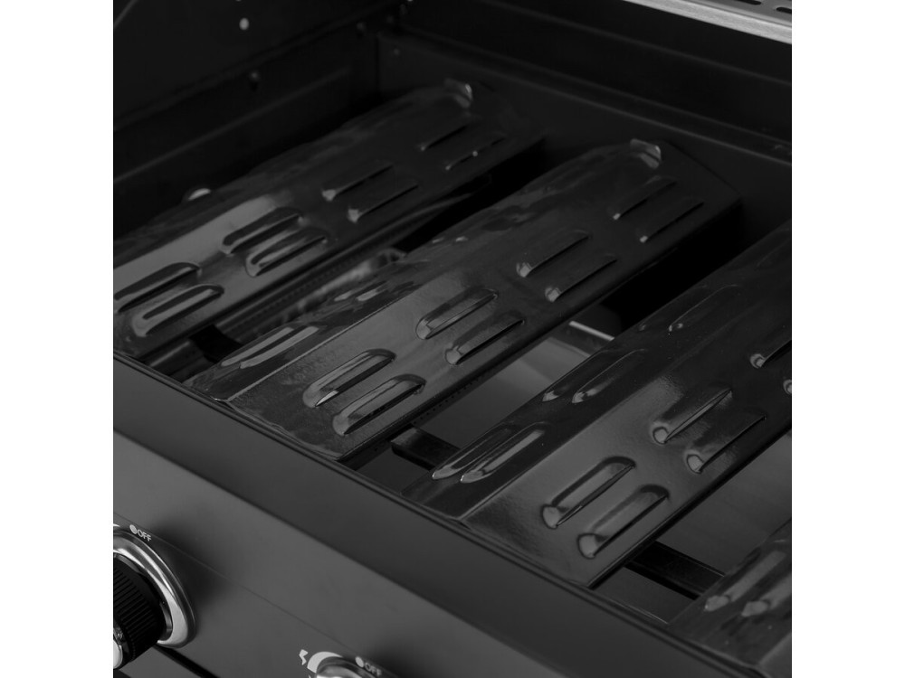 Gas BBQ gasbarbecue barbecue outdoor keuken - 12 kW - 4 branders - Zwart