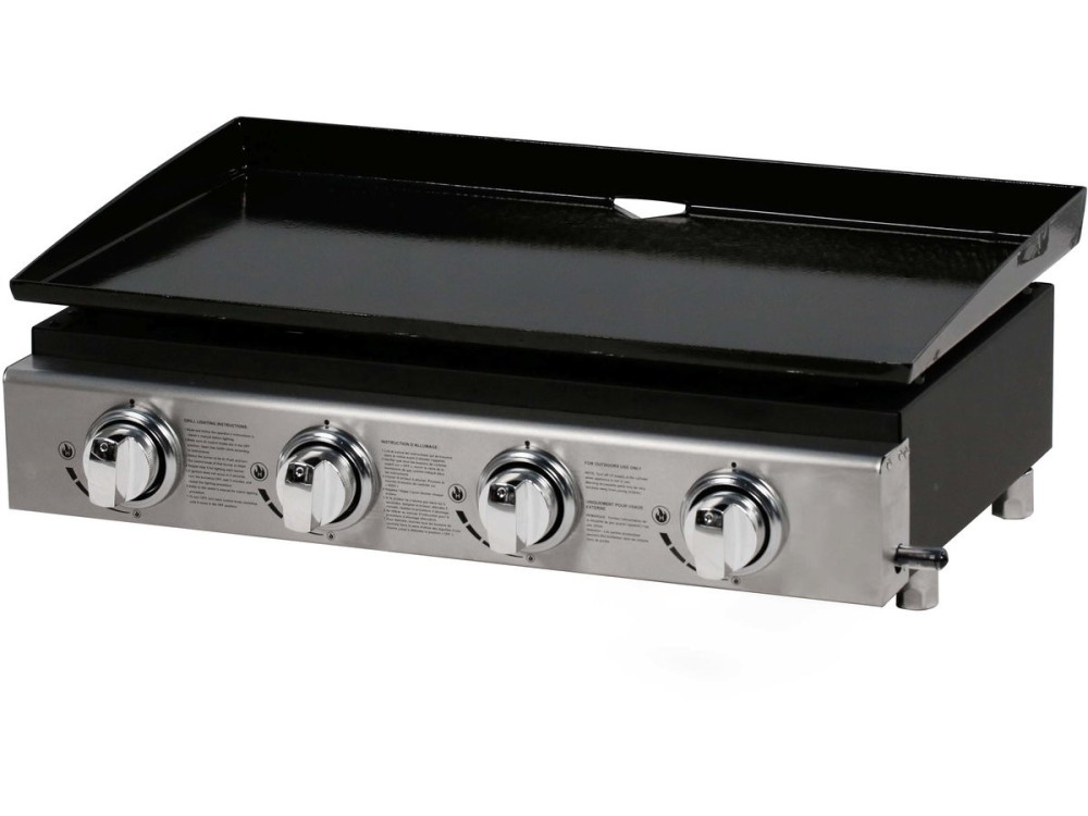 Plancha gas barbecue grill "Presto 4" - 4 branders - 9,7 kW - Grijs