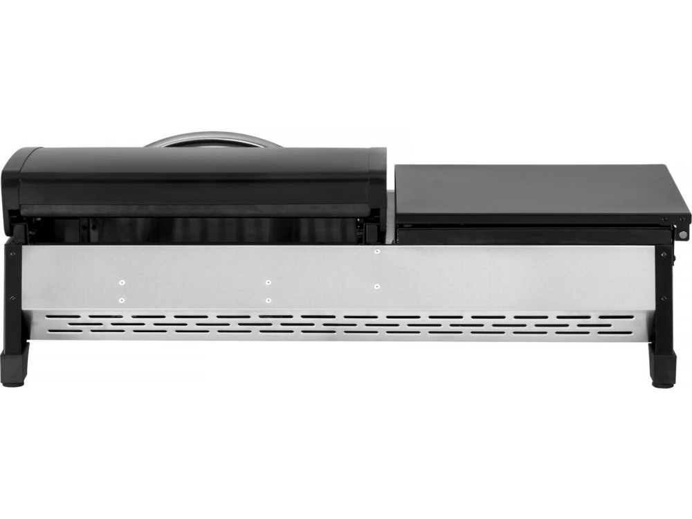 Plancha gas bbq gasgrill bakplaat met deksel "Rasio" - 7,5 kW - 3 branders - Zwart