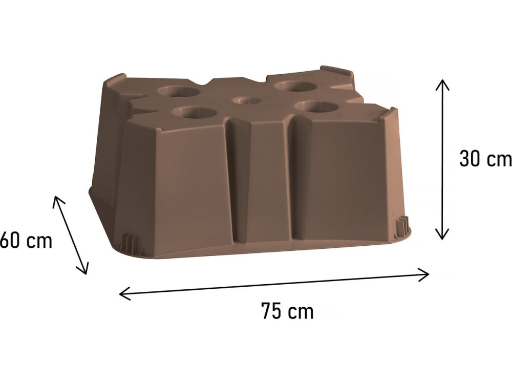 Voet voor regenton waterreservoir water opslag 500 liter - 75 x 60 x30 cm - Taupe - grijs bruin