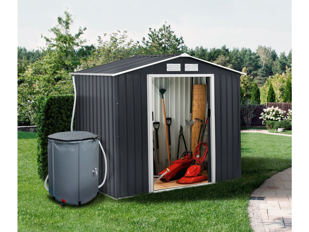 Regenton waterreservoir soepel pvc 250 liter - Grijs