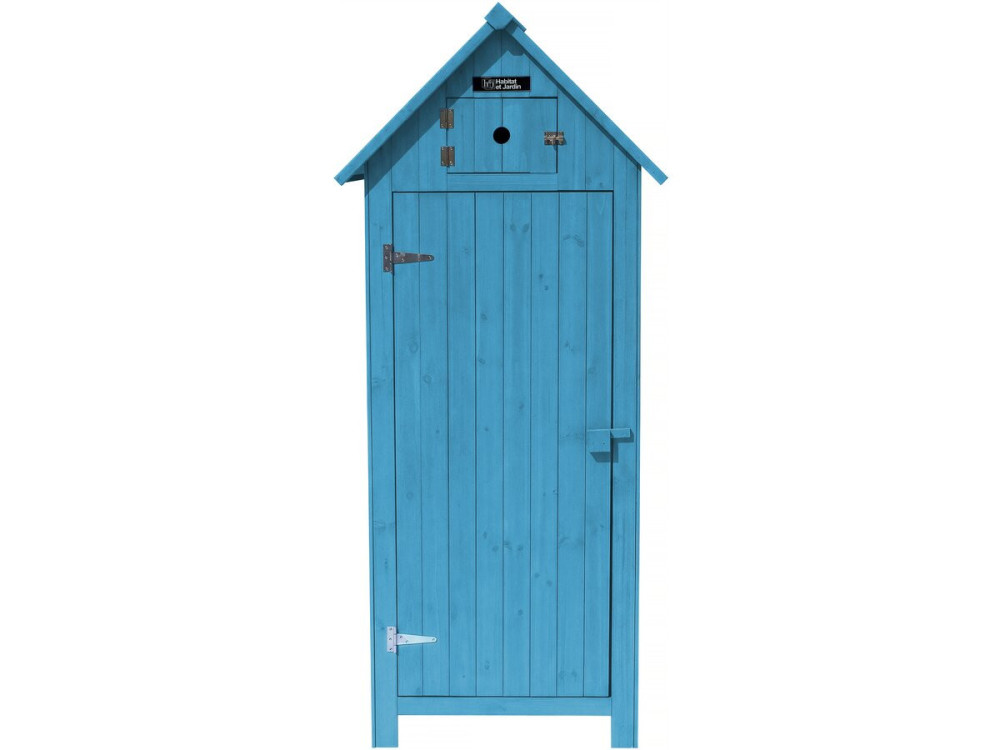 Tuinkast houten tuin berging "Cabanon" - 77 x 54,5 x 179 cm - Blauw hemelsblauw