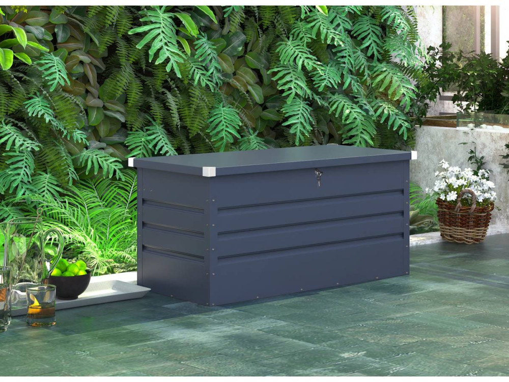 Opbergbox metalen tuinkist "Store" - 680 liter - 165 x 69 x 60 cm - Grijs