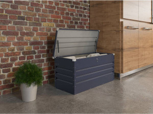 Opbergbox metalen tuinkist "Store" - 480 liter - 132 x 61 x 60 cm - Grijs