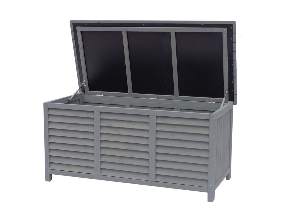 Opbergbox houten tuinkist "Macao" - 130 x 64 x 60 cm - Antraciet