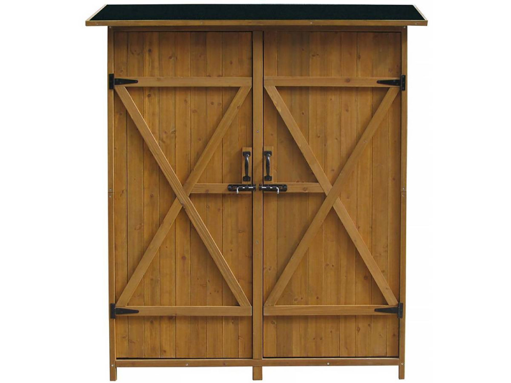 Tuinkast houten tuin berging "Espacio"- 140 x 49 x 162 cm - Bruin - kastanjebruin