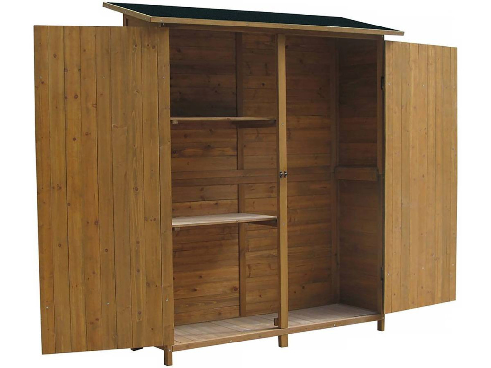 Tuinkast houten tuin berging "Espacio"- 140 x 49 x 162 cm - Bruin - kastanjebruin
