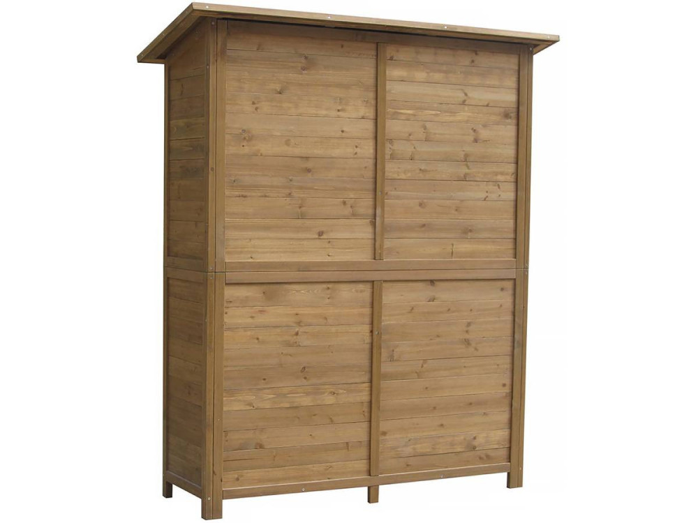 Tuinkast houten tuin berging "Espacio"- 140 x 49 x 162 cm - Bruin - kastanjebruin