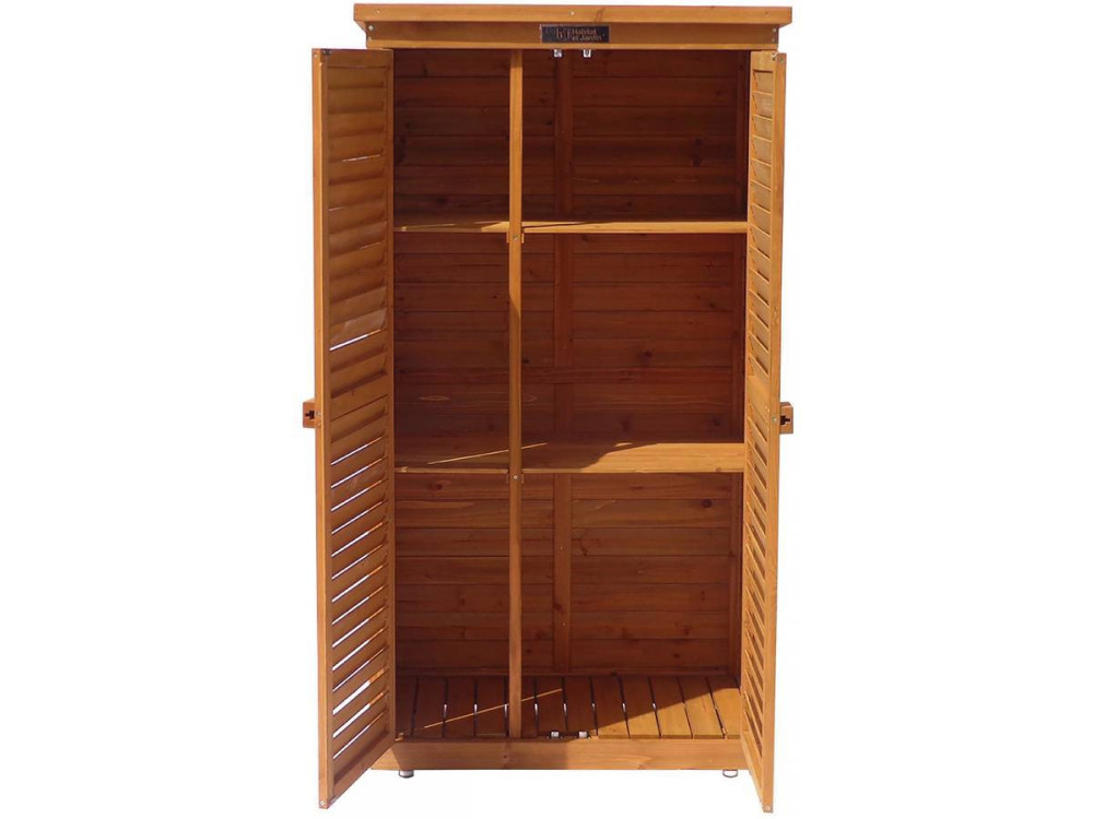 Tuinkast houten tuin berging "Space" - 87 x 46,5 x 160 cm - Bruin - kastanjebruin
