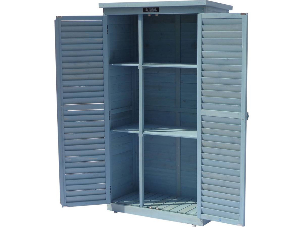 Tuinkast houten tuin berging "Space" - 87 x 46,5 x 160 cm - Blauw hemelsblauw