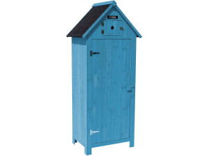 Tuinkast houten tuin berging "Cabanon" - 77 x 54,5 x 179 cm - Blauw hemelsblauw