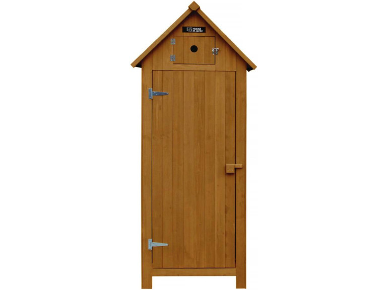 Tuinkast houten tuin berging "Cabanon" - 77 x 54,5 x 179 cm - Bruin - kastanjebruin