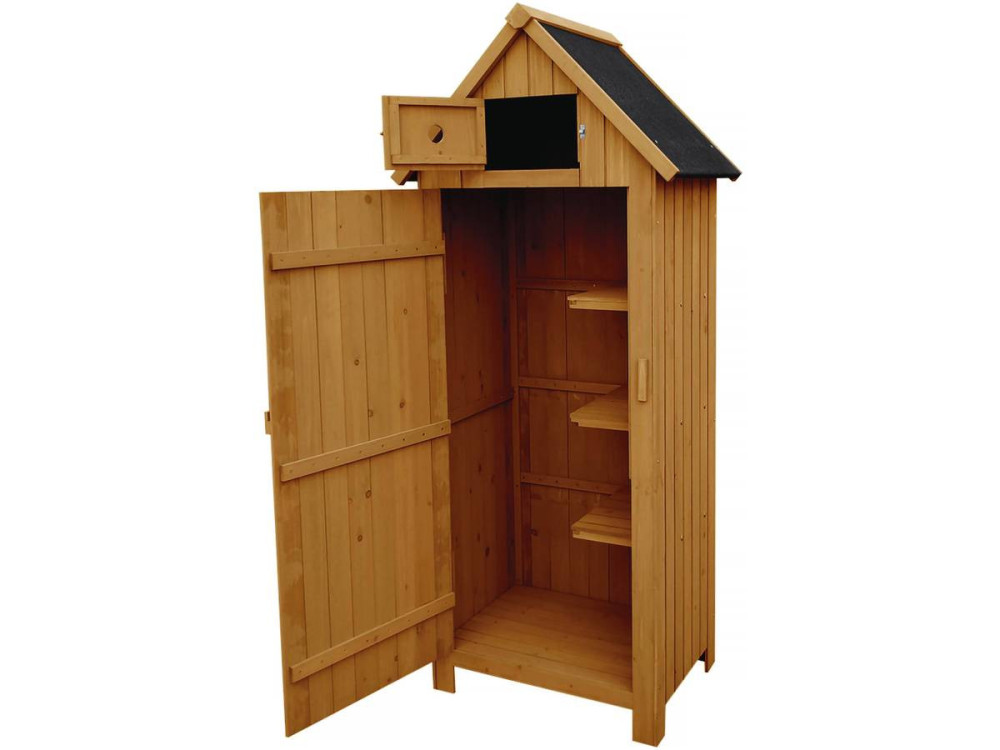 Tuinkast houten tuin berging "Cabanon" - 77 x 54,5 x 179 cm - Bruin - kastanjebruin