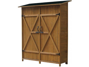 Tuinkast houten tuin berging "Espacio" - 140 x 49 x 162 cm - Bruin - kastanjebruin