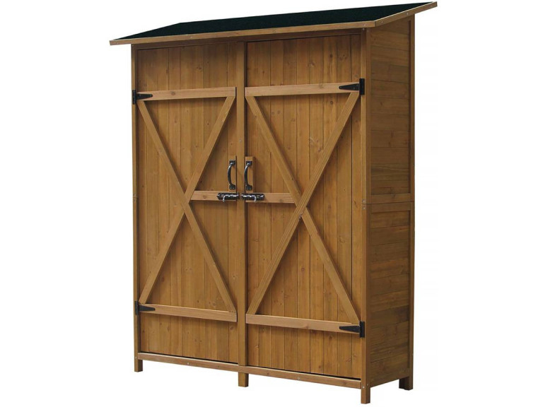 Tuinkast houten tuin berging "Espacio" - 140 x 49 x 162 cm - Bruin - kastanjebruin
