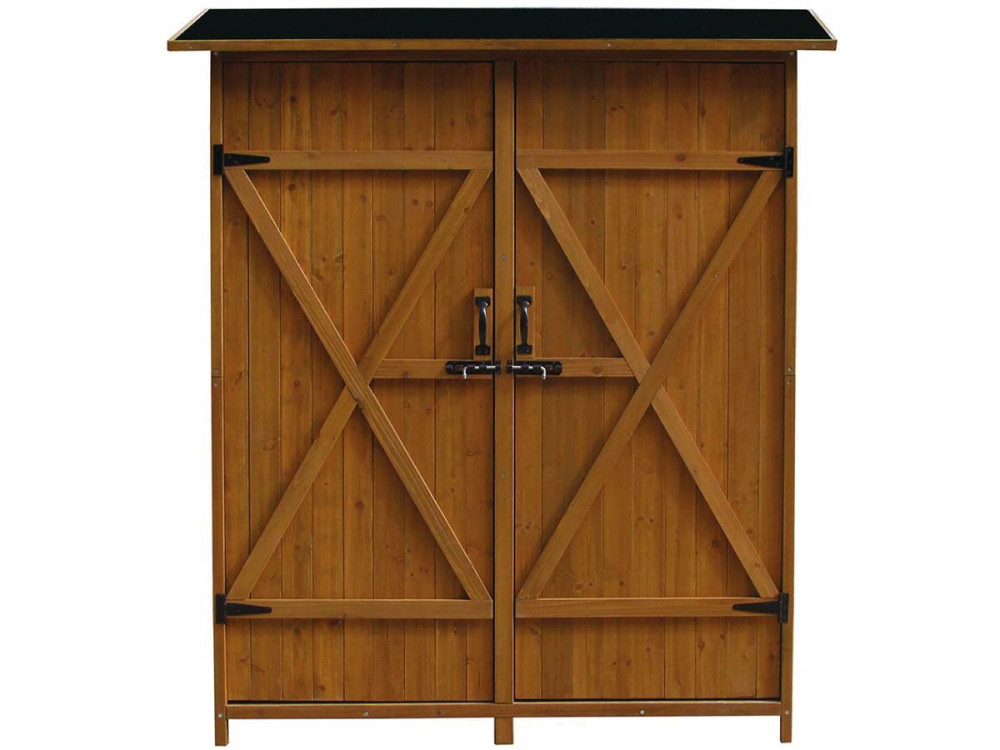 Tuinkast houten tuin berging "Espacio" - 140 x 49 x 162 cm - Bruin - kastanjebruin