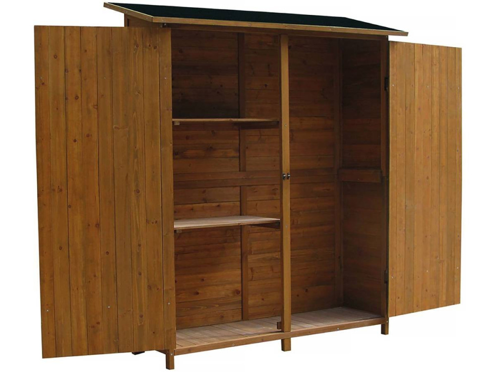 Tuinkast houten tuin berging "Espacio" - 140 x 49 x 162 cm - Bruin - kastanjebruin